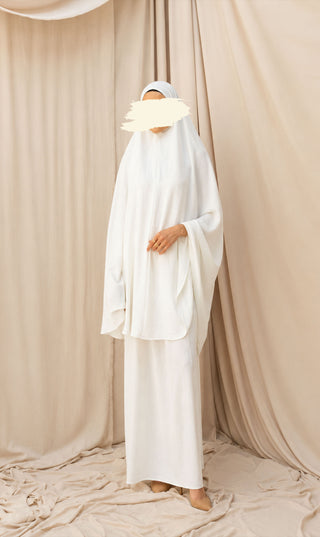 Knie Khimar met Rok set JAZZ - Ivory