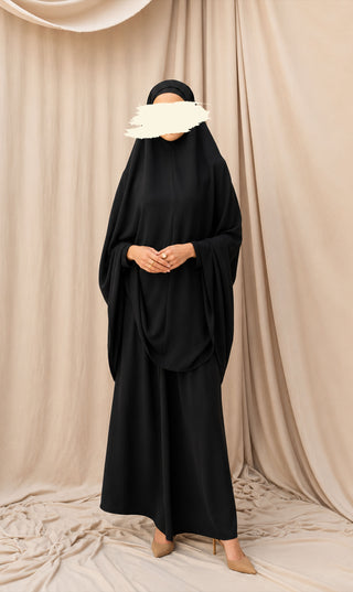 Knie Khimar met Rok set JAZZ - Black