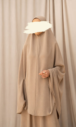 Knie Khimar met Rok set JAZZ - Latte