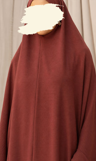 Knie Khimar met Rok set JAZZ - Mahogany
