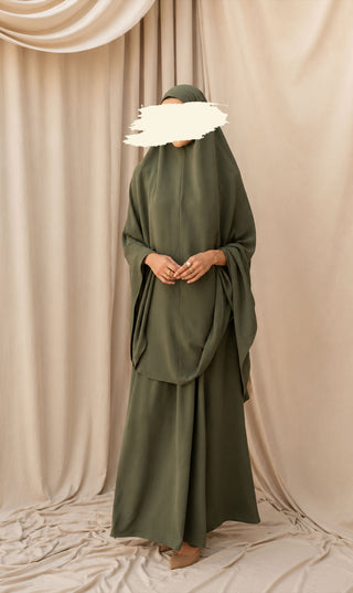 Knie Khimar met Rok set JAZZ - Leaf