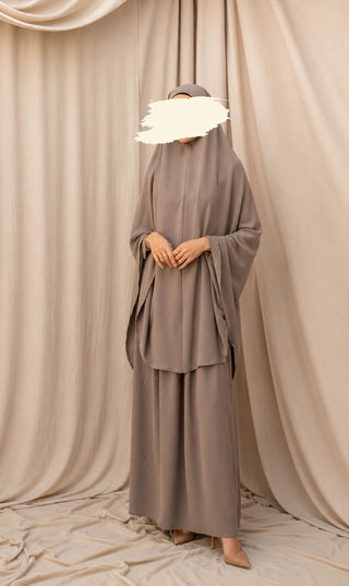 Knie Khimar met Rok set JAZZ - Mink