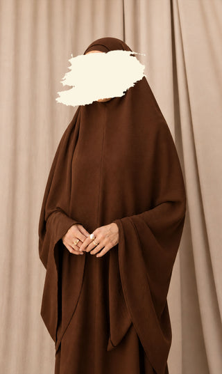 Knie Khimar met Rok set JAZZ - Chocolate
