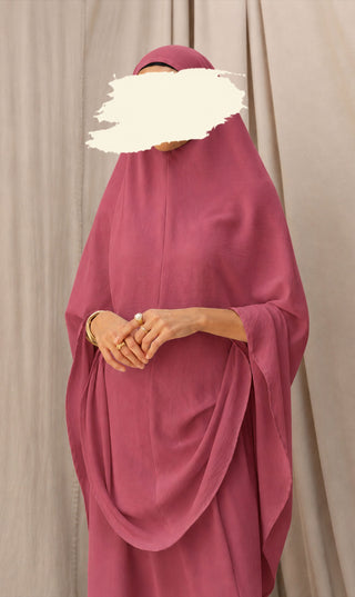 Knie Khimar met Rok set JAZZ - Raspberry