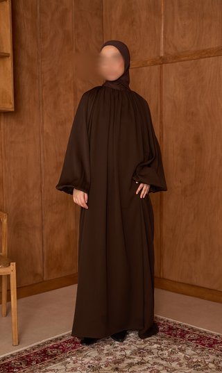 Abaya Amara Ballonärmel - Schokolade