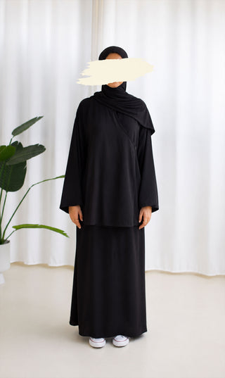Ramallah Rayon Set Zwart