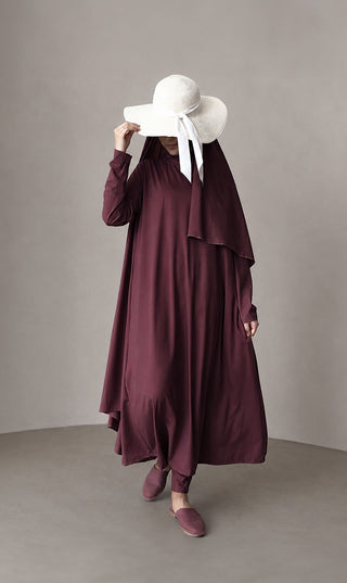 3 - Layer Burkini Long - Plum