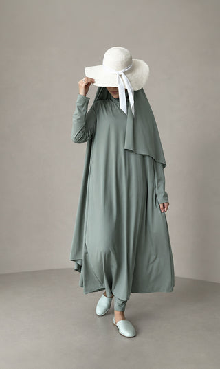 3 - Layer Burkini Long - Aqua Green