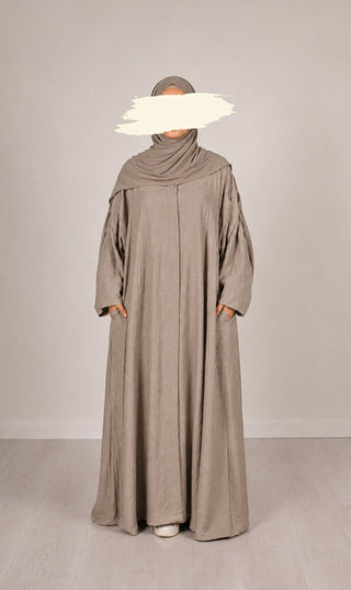 Abaya Linnen Safirah - Taupe