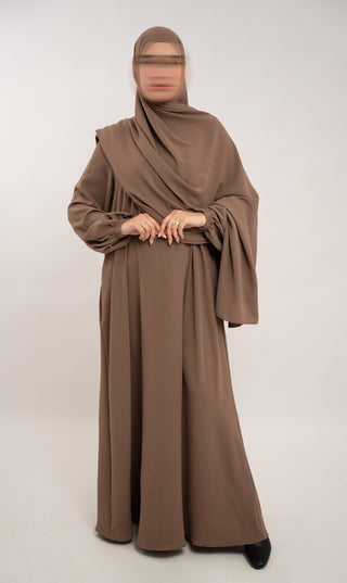 A-line Puff Jazz Abaya R - Walnut