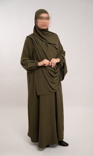 A-line Puff Jazz Abaya R - Dark Olive
