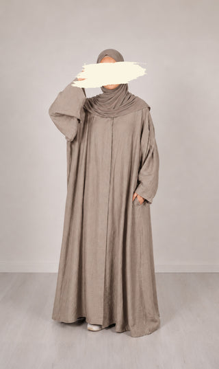 Abaya Linnen Safirah - Taupe