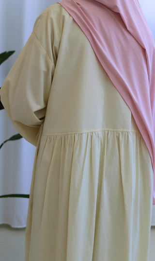 Cotton Oversized Abaya – Butter Vanilla