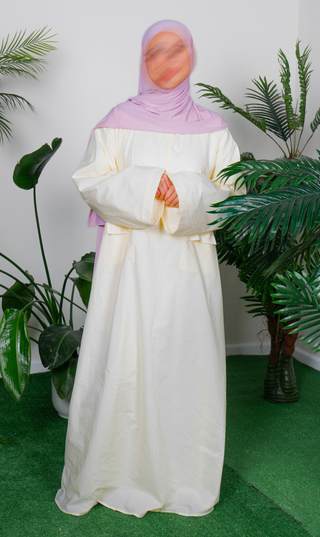 Oversized Abaya aus Baumwolle – Buttervanille