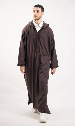 Djellaba Elegant Amir - Donkerbruin