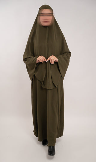 A-line Puff Jazz Abaya R - Dark Olive