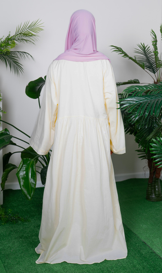 Oversized Abaya aus Baumwolle – Buttervanille