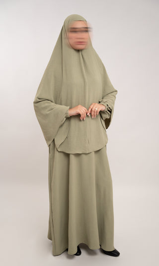 A-line Puff Jazz Abaya R - Pistachio