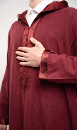 Djellaba Elegant Amir - Bordeaux