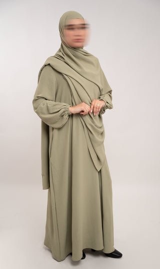 A-line Puff Jazz Abaya R - Pistachio