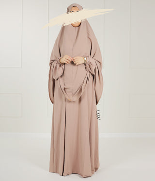 Classic Heup Khimar met Rits - Sandy Taupe