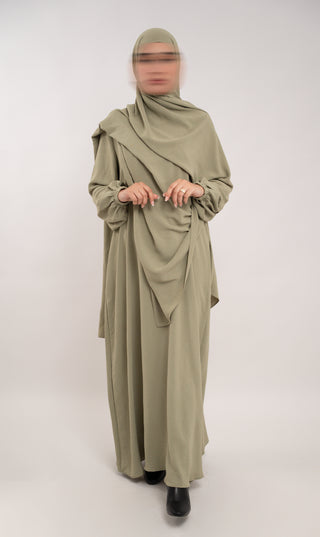 A-line Puff Jazz Abaya R - Pistachio