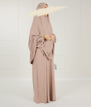 Classic Heup Khimar met Rits - Sandy Taupe