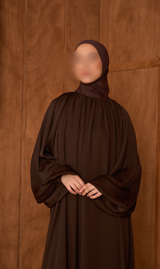 Abaya Amara Ballonärmel - Schokolade