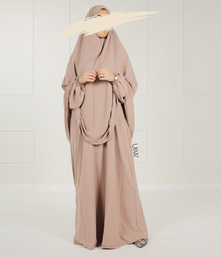 Classic Heup Khimar met Rits - Sandy Taupe