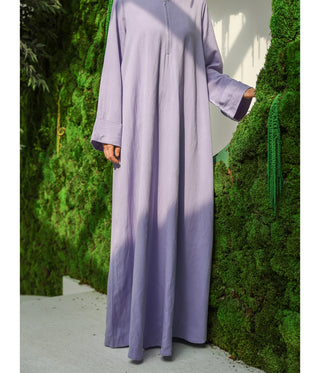 Linnen Cotton Kimono Abaya HUMAYMAN - Lila