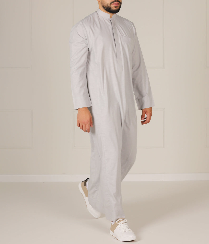UsW Tailored Saudi Qamees Reda – Soft Grey
