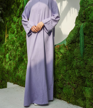 Linnen Cotton Kimono Abaya HUMAYMAN - Lila