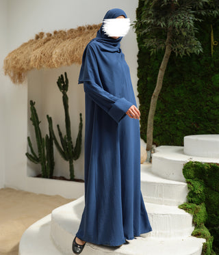 Abaya Kimono A-lijn Jazz + Hijab UsW - Jeans Blue