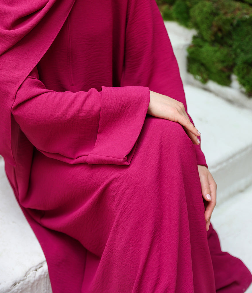 Abaya Kimono A-lijn Jazz + Hijab UsW - Framboise