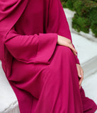 Abaya Kimono A-line Caz + Tesettür UsW - Framboise