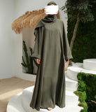 Abaya Kimono A-lijn Jazz + Hijab UsW - Olive