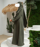 Abaya Kimono A-lijn Jazz + Hijab UsW - Olive