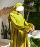 Abaya Kimono A-lijn Jazz + Hijab UsW - Lime