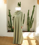 Abaya Kimono A-line Jazz + Hijab UsW - Pistacie