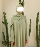 Abaya Kimono A-lijn Jazz + Hijab UsW - Pistache