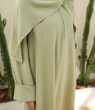 Abaya Kimono A-line Caz + Tesettür UsW - Fıstık