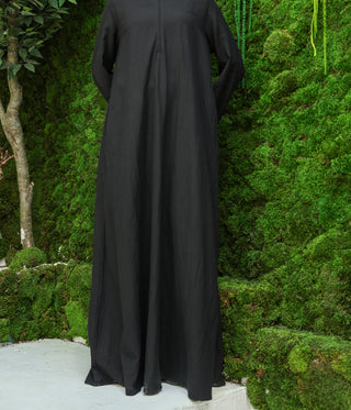 Linnen Cotton Kimono Abaya HUMAYMAN - Black