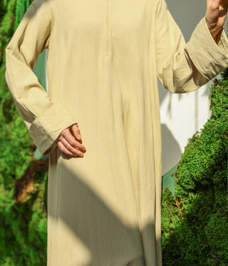 Linnen Cotton Kimono Abaya HUMAYMAN - Soft Sage