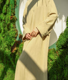 Leinen-Baumwoll-Kimono Abaya HUMAYMAN – Sanfter Salbei