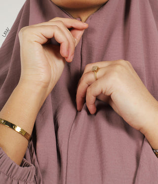 Classic Heup Khimar met Rits - Pebble