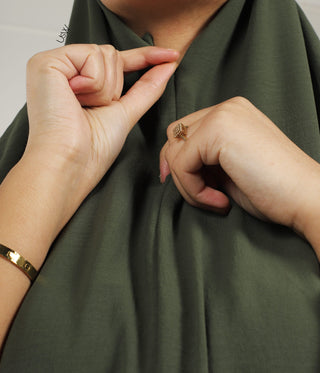 Classic Heup Khimar met Rits - Dark Olive