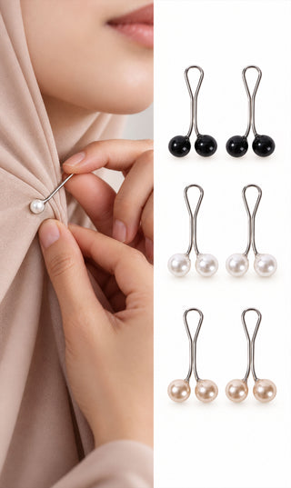 Matte Black Hijaab Clip 2st