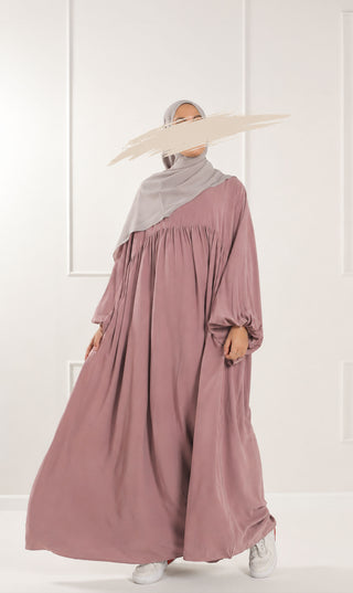Jilbab Soumaya Balloon Sleeve - Vintage Rose