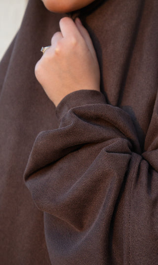 Nankoku Corduroy Abaya & Khimar - Brown