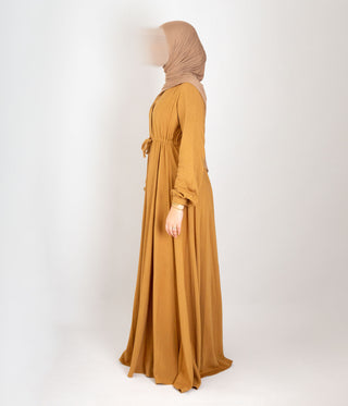 Abaya Maleekah Cotton - Mustard